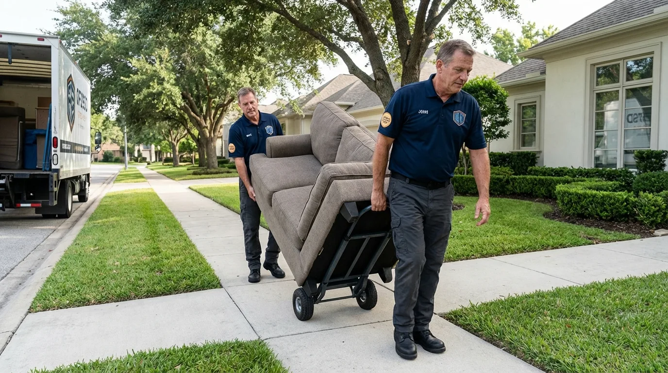 Local residential moving crew loading furniture in District Heights, MD
